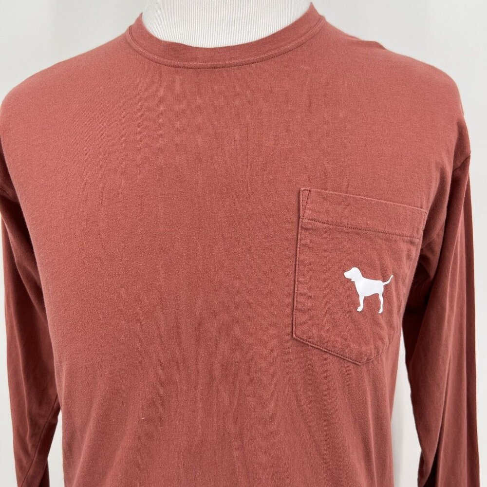Victorias Secret Pink Long Sleeve Pocket T-Shirt Dog Logo Size Small S